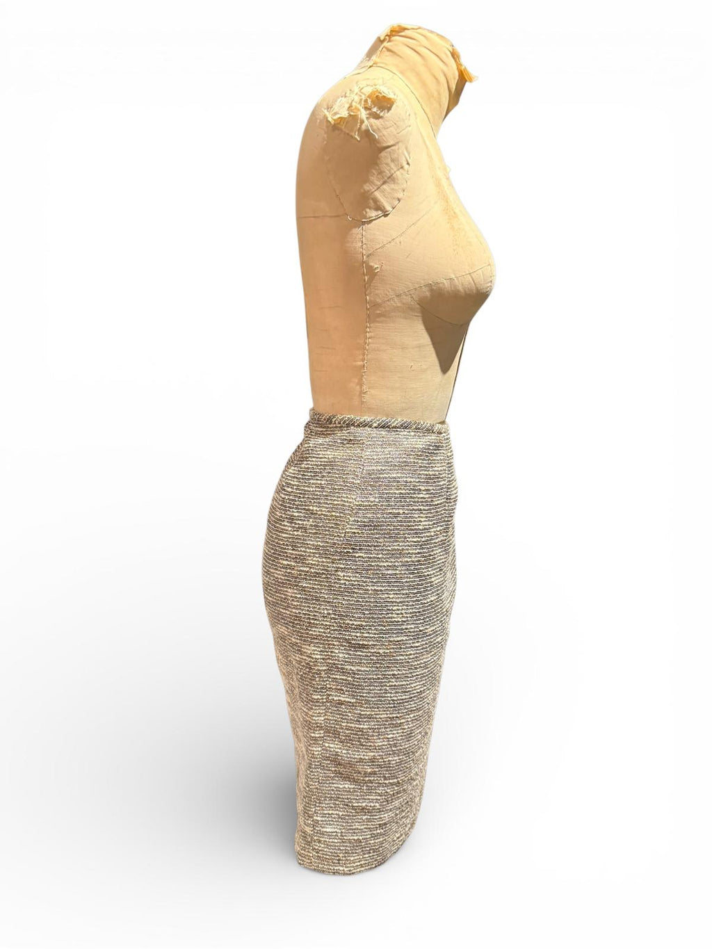 Calvin Klein Gray Tweed Pencil Skirt with Back Slit
