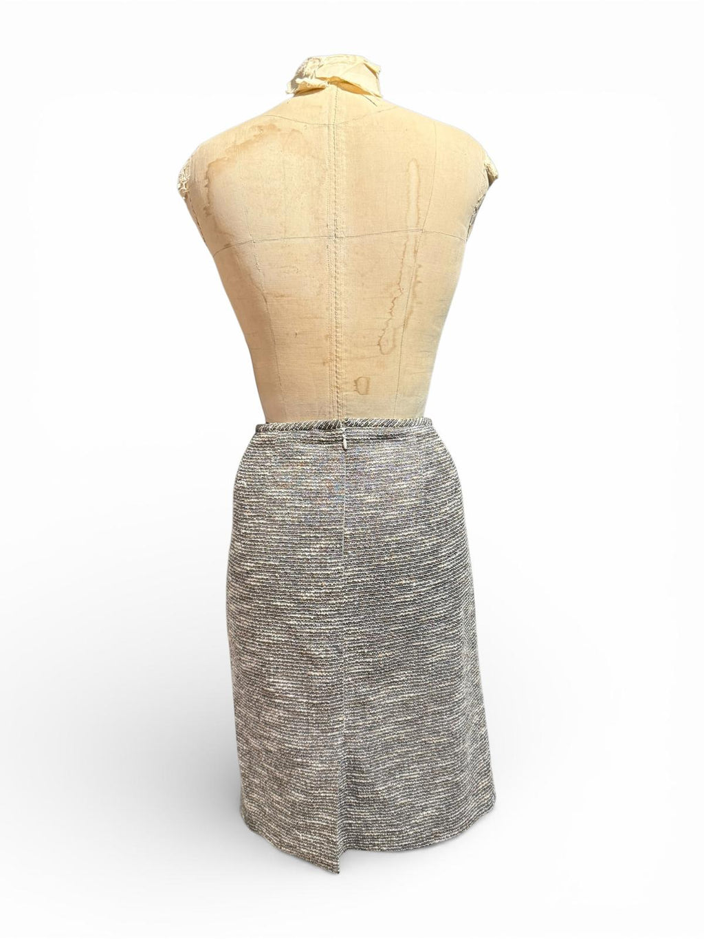 Calvin Klein Gray Tweed Pencil Skirt with Back Slit