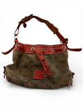 Dooney & Bourke Brown Canvas and Leather Shoulder Bag