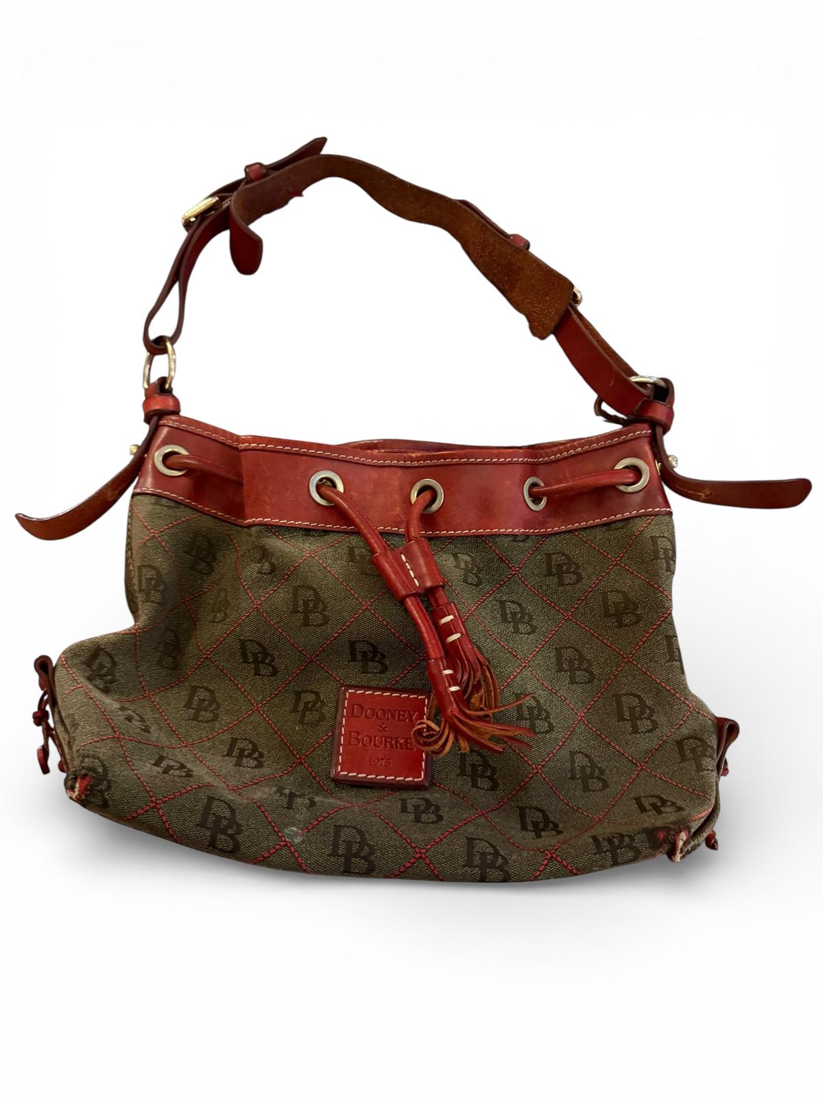 Dooney & Bourke Brown Canvas and Leather Shoulder Bag
