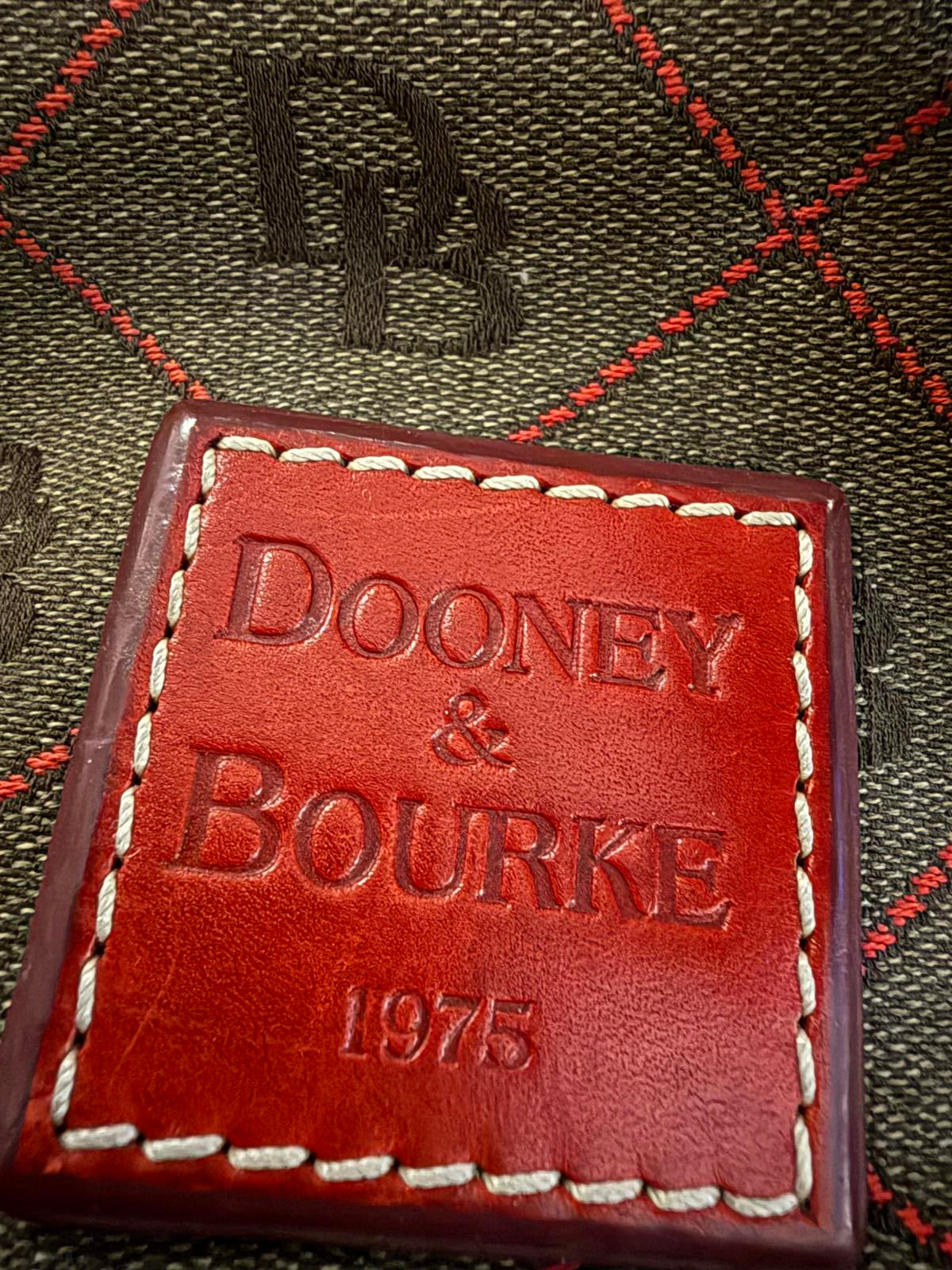 Dooney & Bourke Brown Canvas and Leather Shoulder Bag