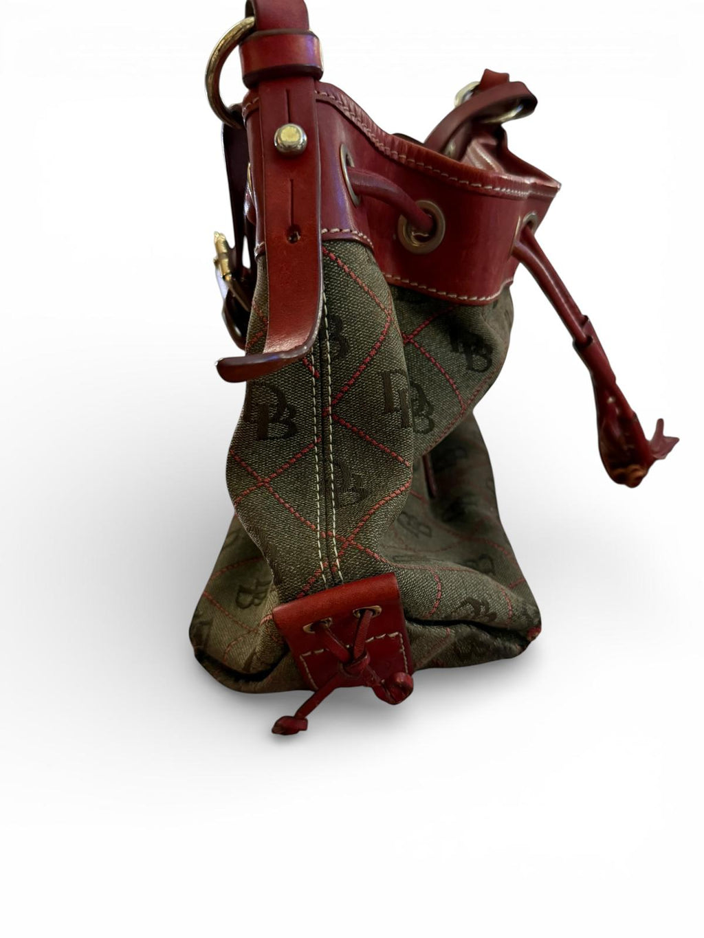Dooney & Bourke Brown Canvas and Leather Shoulder Bag