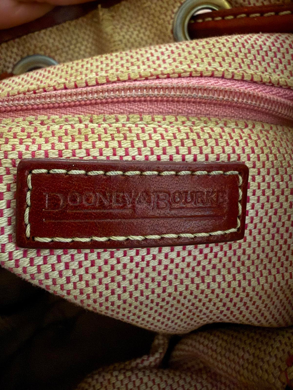 Dooney & Bourke Brown Canvas and Leather Shoulder Bag