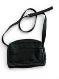 ili New York Black Leather Crossbody Bag with Adjustable Strap