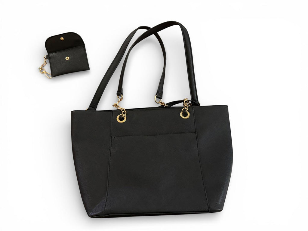 Anne Klein Black Tote Bag and Matching Coin Purse