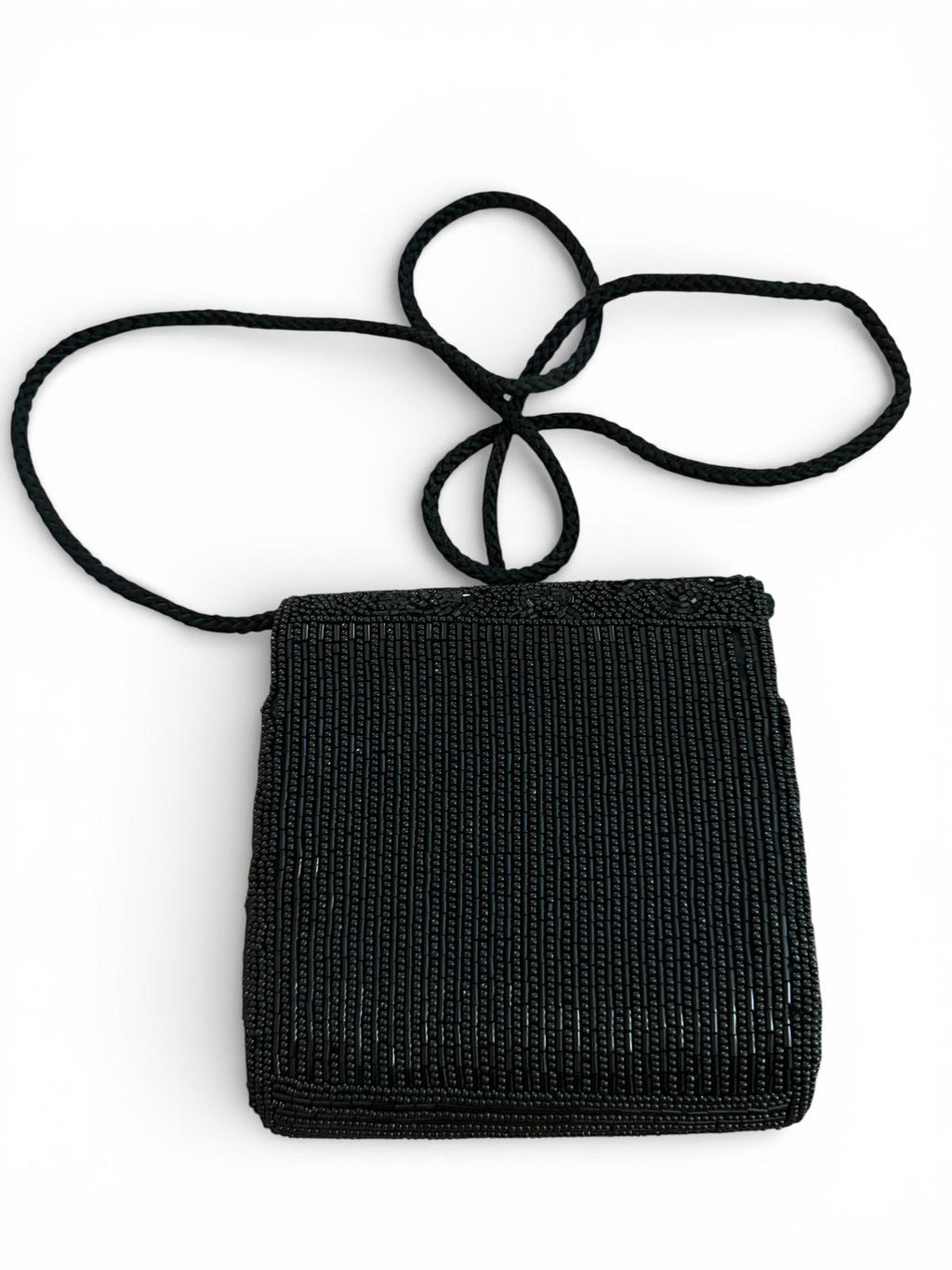 Lord & Taylor Black Beaded Crossbody Bag