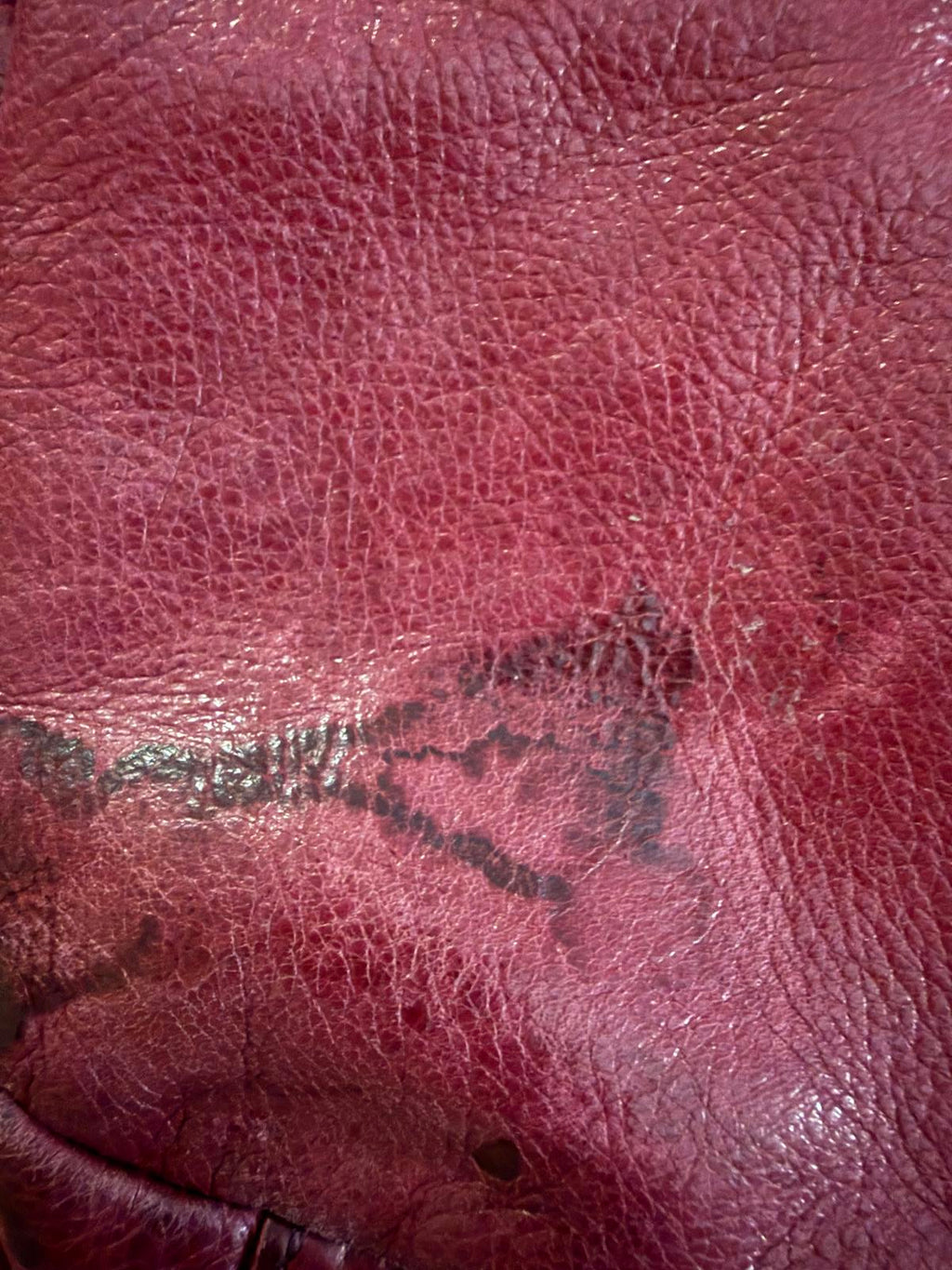 B. Makowsky Burgundy Leather Shoulder Bag with Gold Hardware