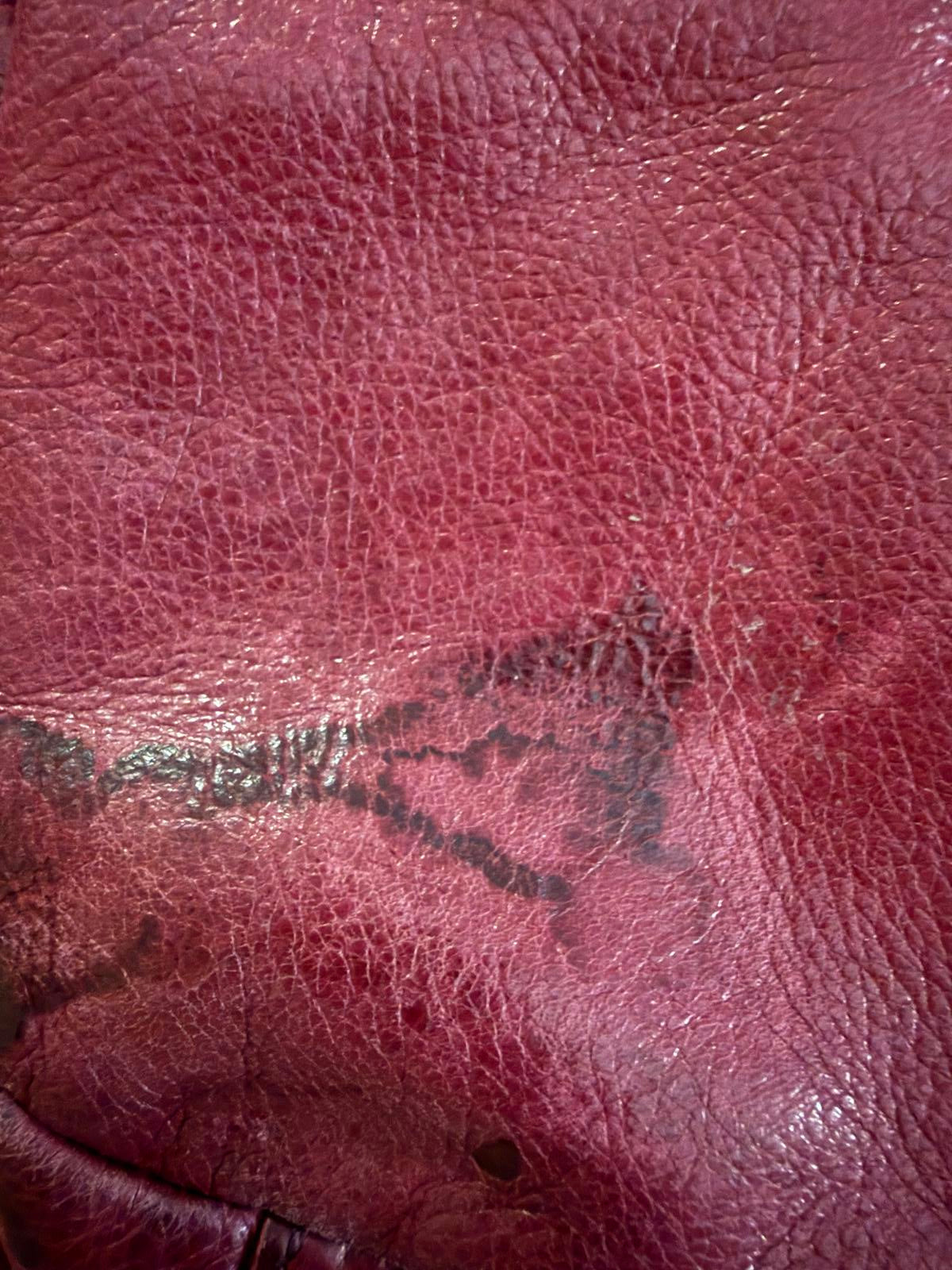 B. Makowsky Burgundy Leather Shoulder Bag with Gold Hardware