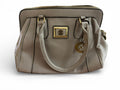 Christian Lacroix Gray Faux Leather Handbag with Gold Accents