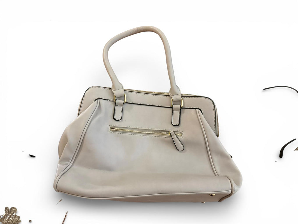 Christian Lacroix Gray Faux Leather Handbag with Gold Accents