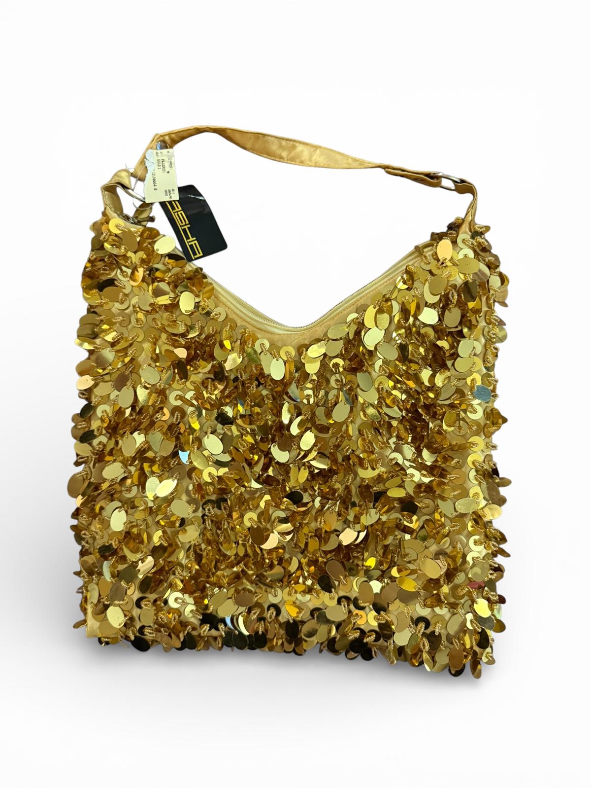 Sasha Gold Sequin Shoulder Bag