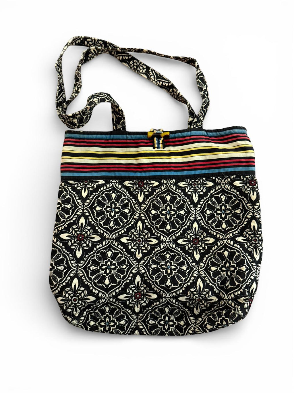 Vera Bradley Patterned Tote Bag with Striped Accent