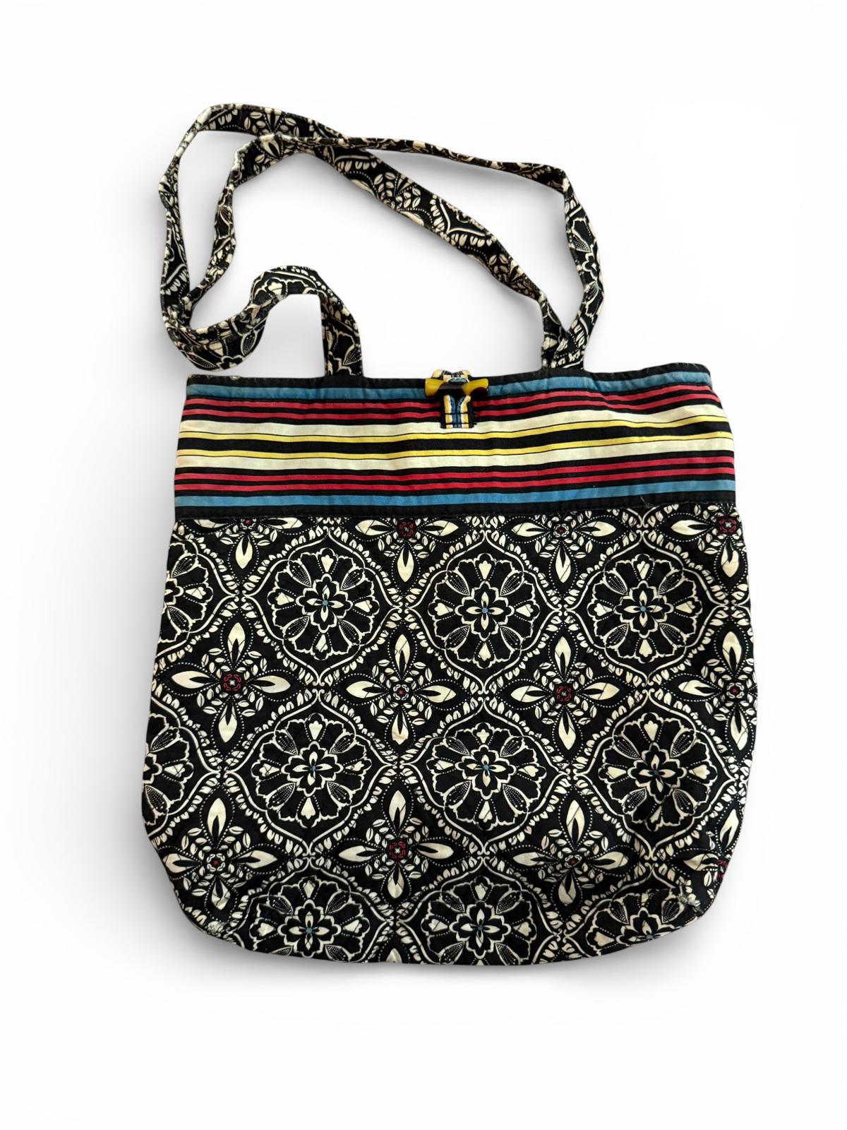 Vera Bradley Patterned Tote Bag with Striped Accent