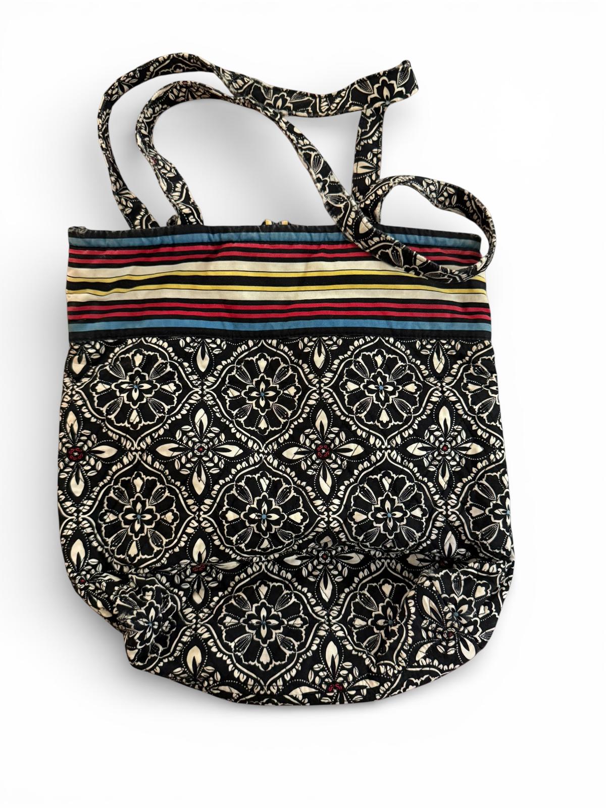 Vera Bradley Patterned Tote Bag with Striped Accent