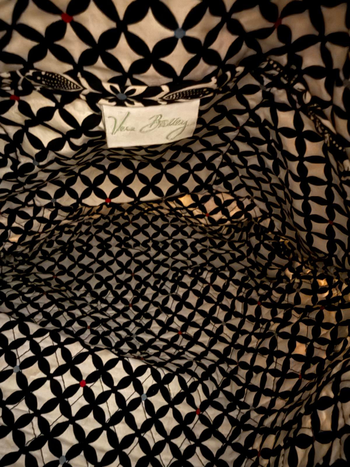 Vera Bradley Patterned Tote Bag with Striped Accent