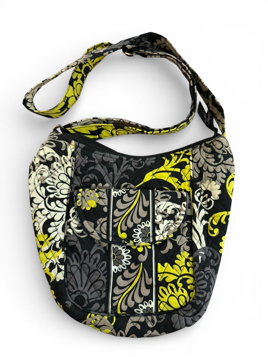 Vera Bradley Quilted Crossbody Bag with Yellow and Black Dam