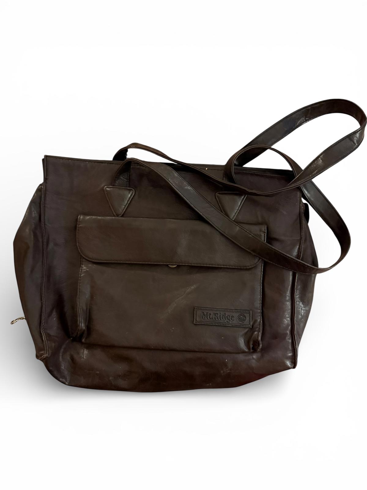 Mt. Ridge Brown Leather Large Laptop Bag