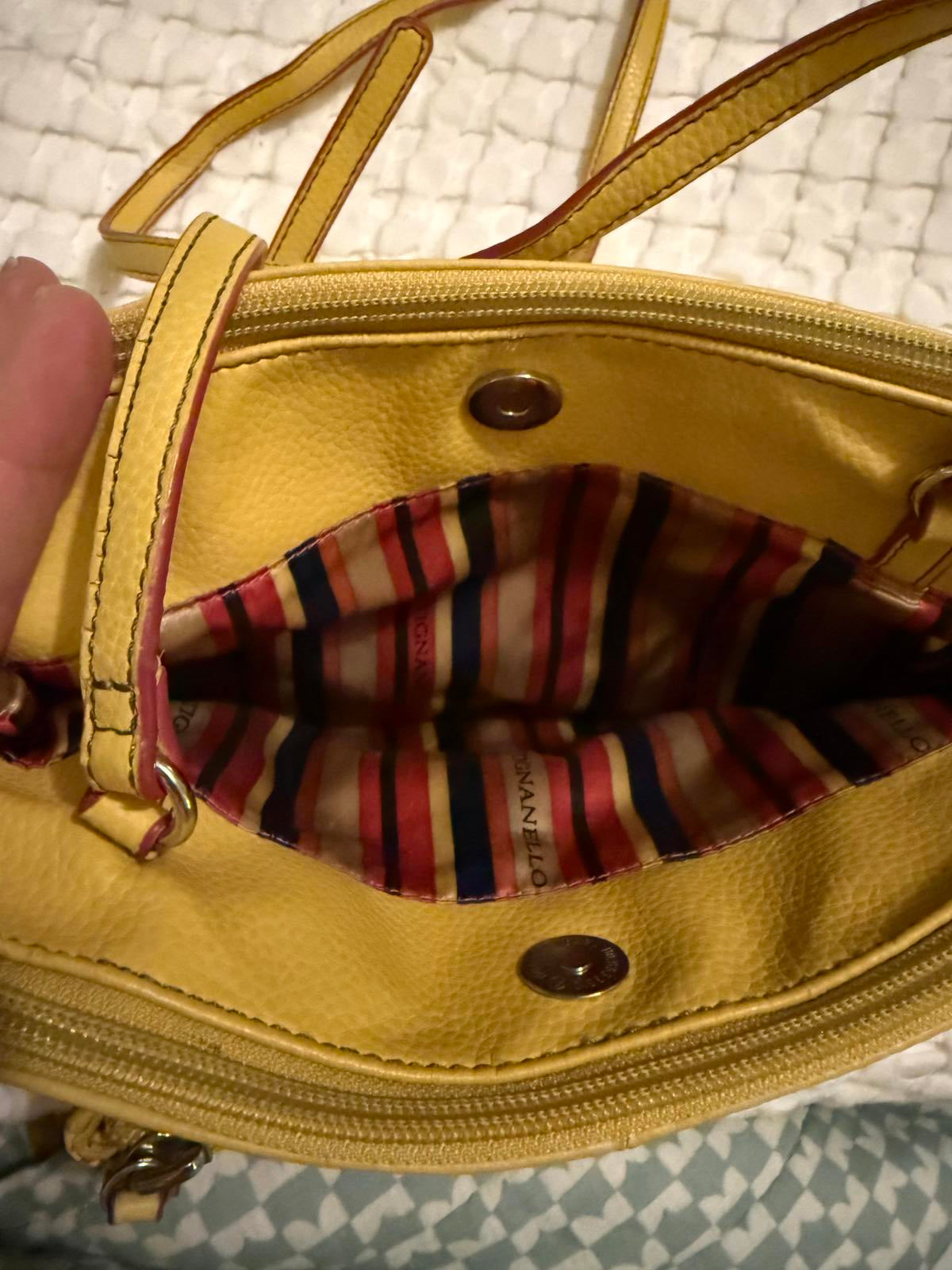 Tignanello Yellow Leather Crossbody Bag