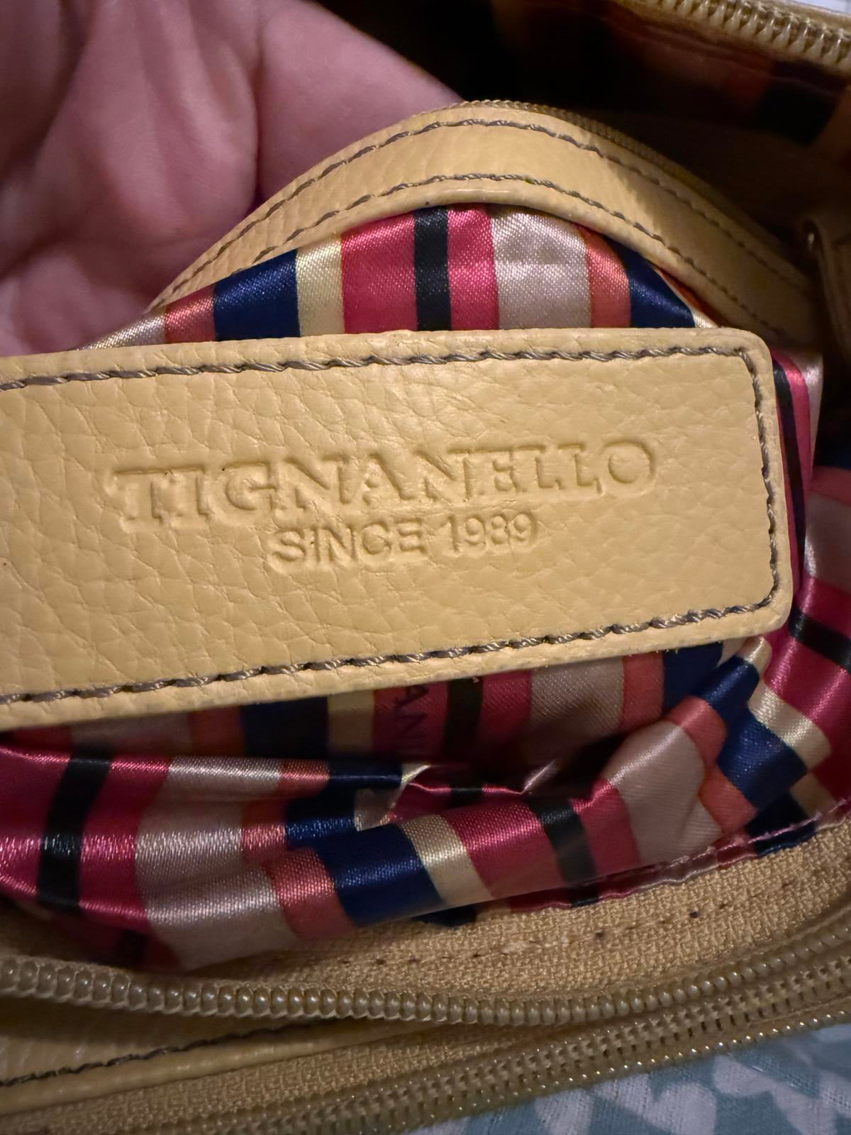 Tignanello Yellow Leather Crossbody Bag