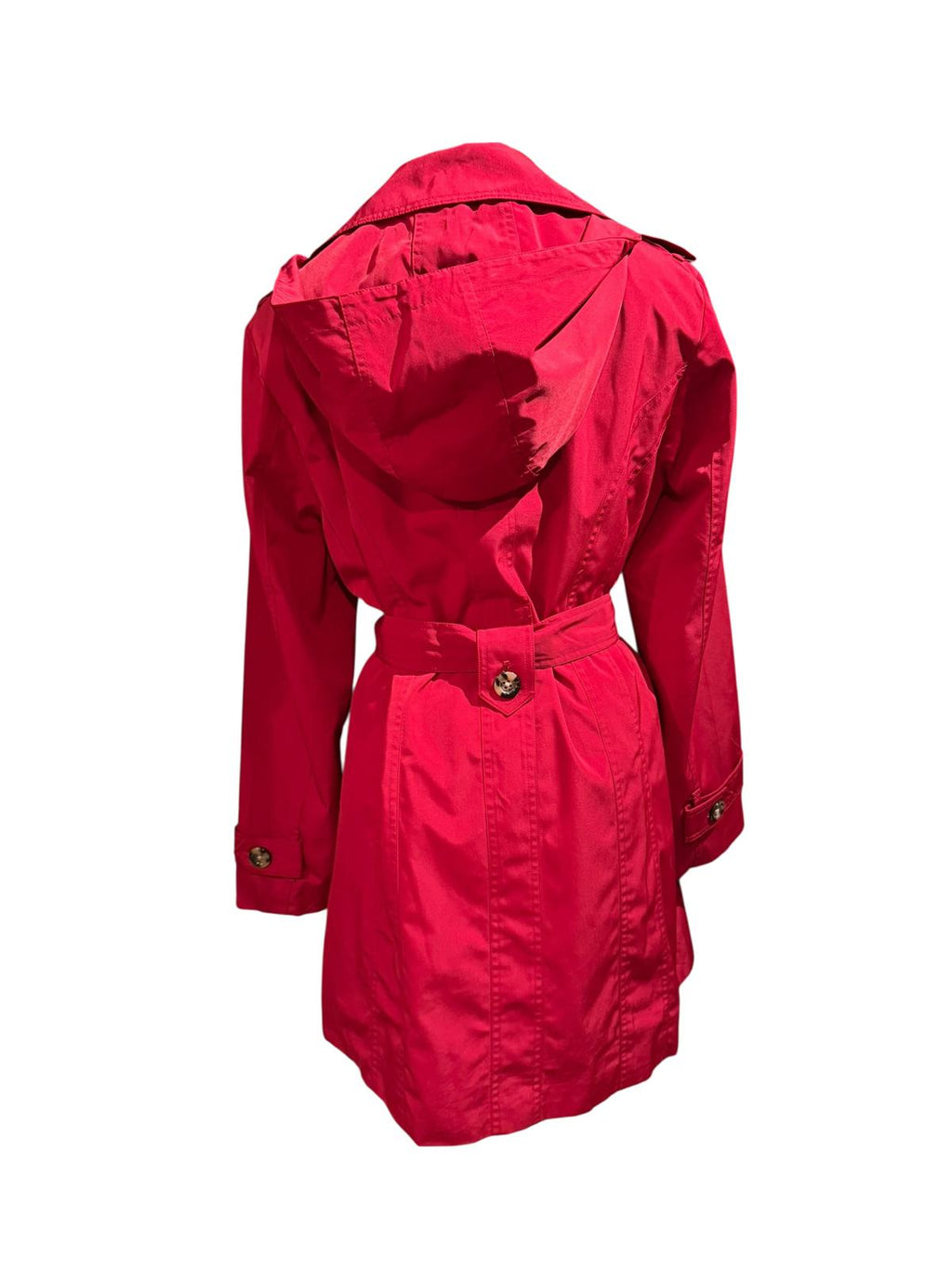 London Fog Classic Red Trench Coat with Belt