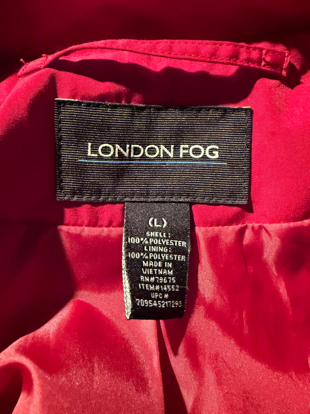 London Fog Classic Red Trench Coat with Belt