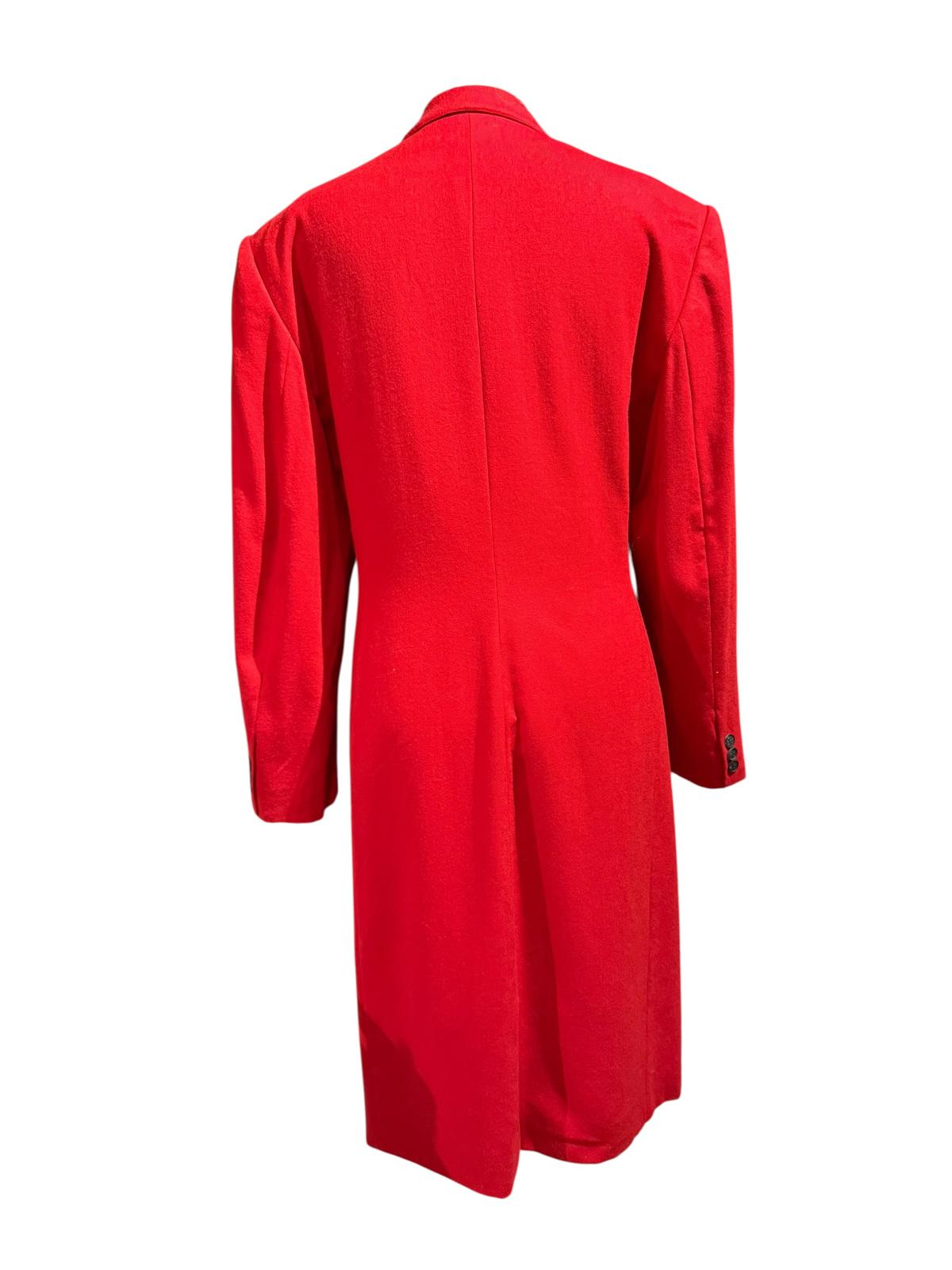 Evan-Picone Classic Red Double-Breasted Wool Coat