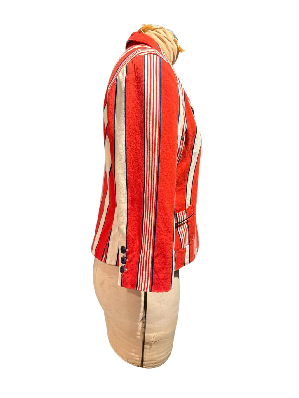 Luella’s Striped Button-Front Blazer Jacket