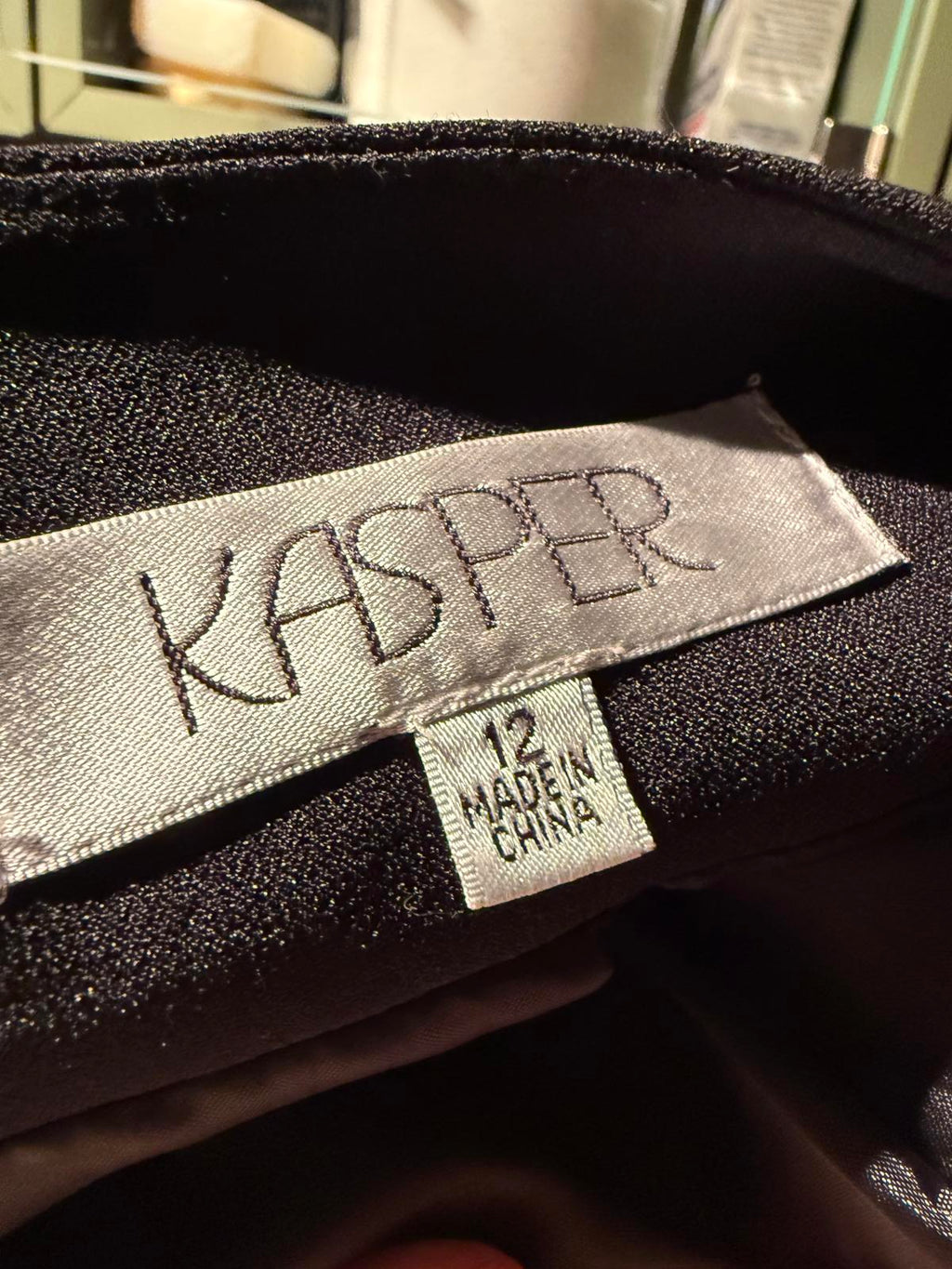 Kasper Black Long Coat with Gold Stud Embellishments