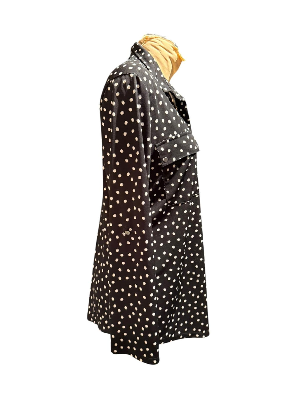 Black and White Polka Dot Long Sleeve Blouse