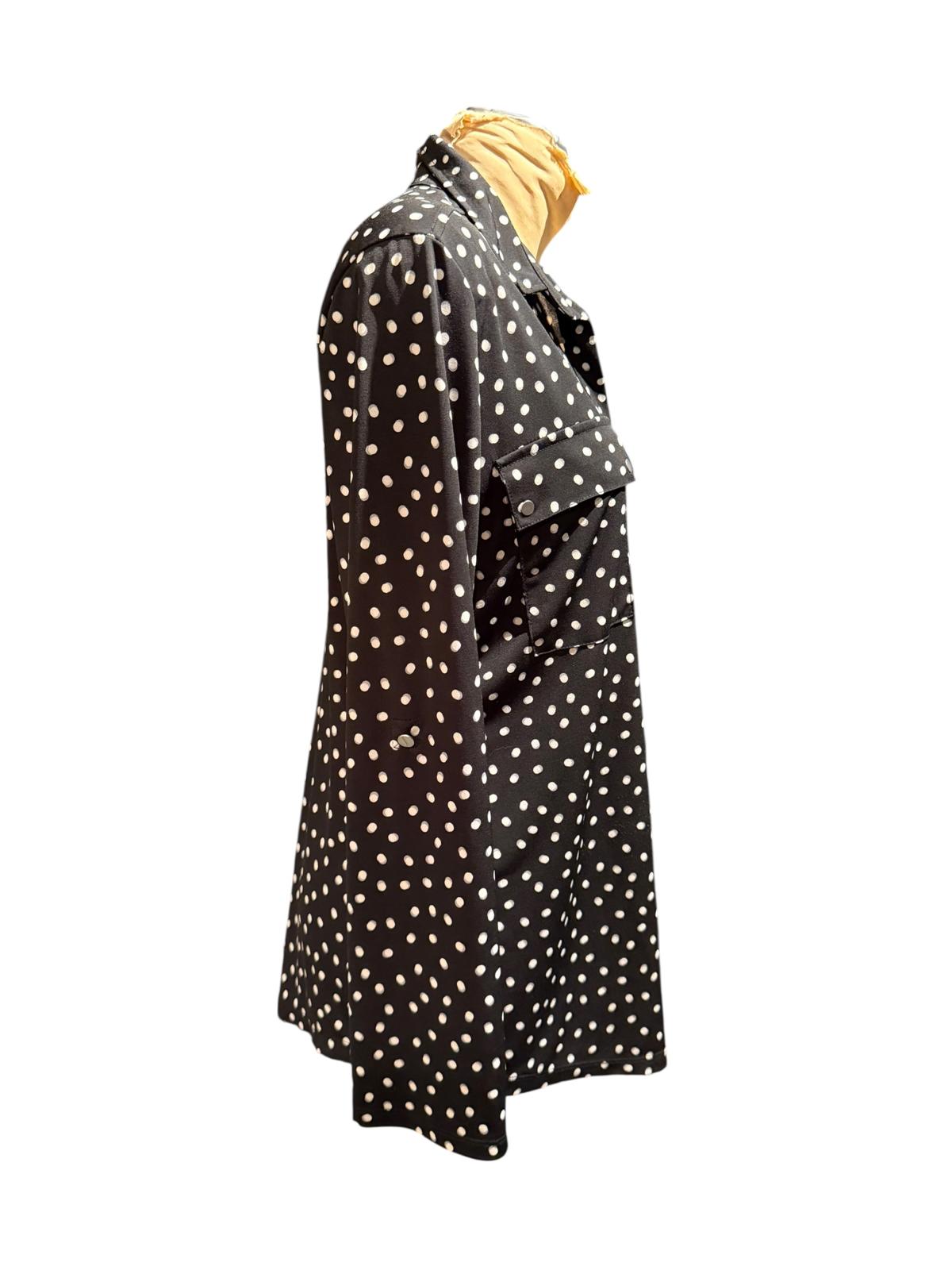 Black and White Polka Dot Long Sleeve Blouse