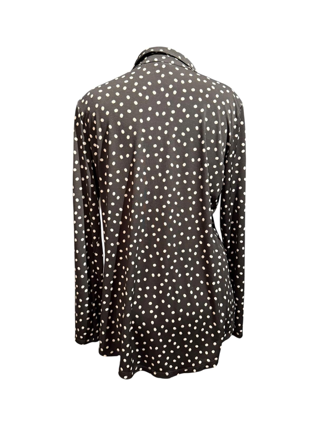 Black and White Polka Dot Long Sleeve Blouse