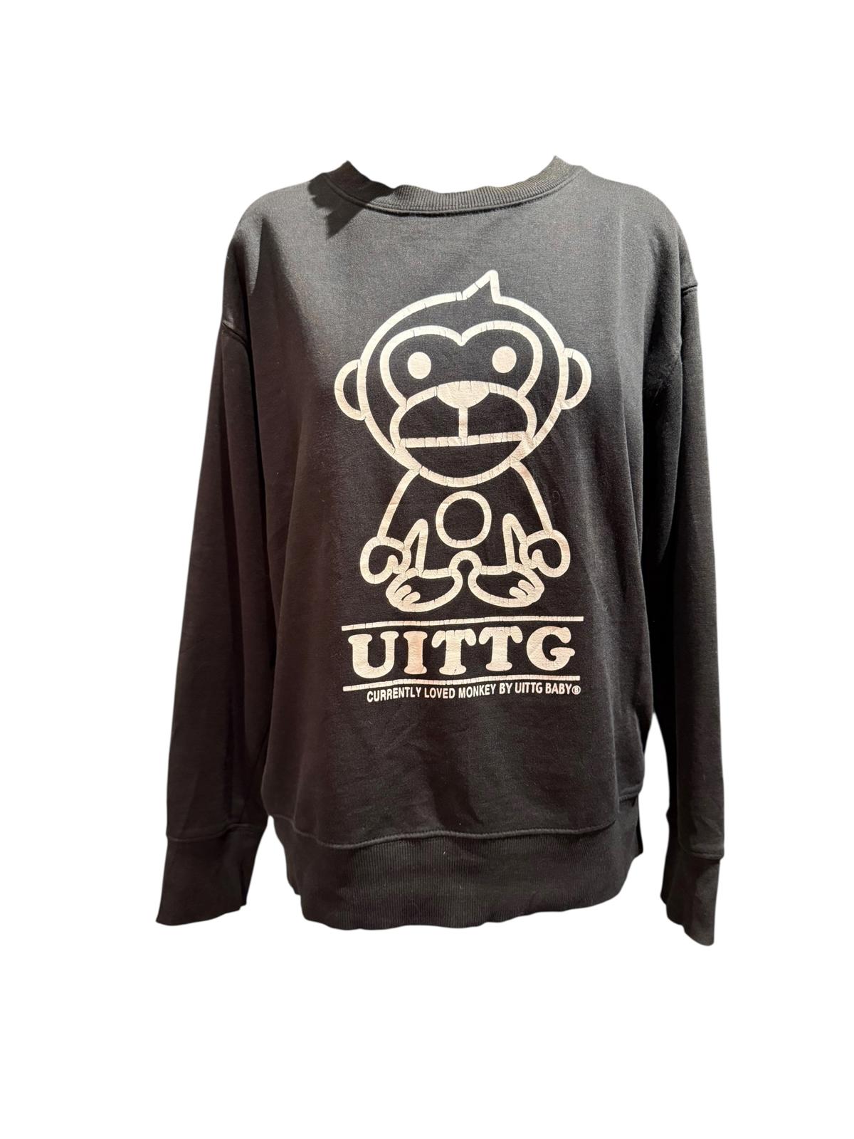 UITTG Black Sweatshirt with Monkey Graphic