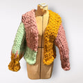 Hope Macaulay Chunky Colorblock Hand-Knit Cardigan Sweater