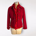 Montana Co. Red Ruffled Button-Up Jacket