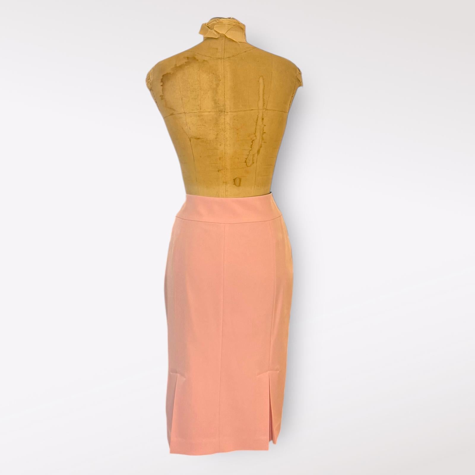 Evan Picone Black Label Pink Pencil Skirt with Front Slits