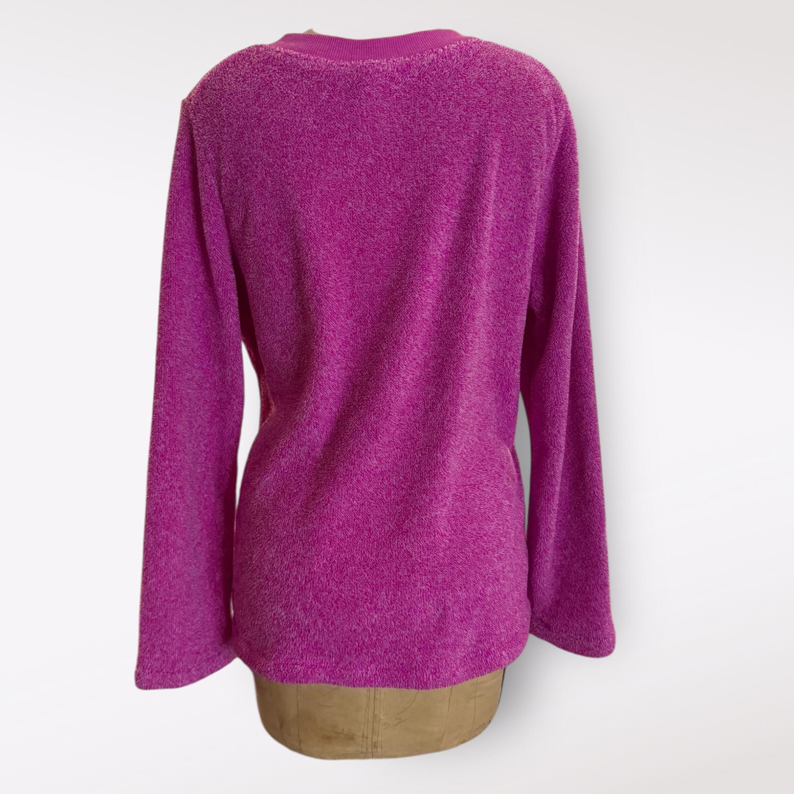 Purple Long Sleeve Sweater with 'Waiting For Saturday' Text