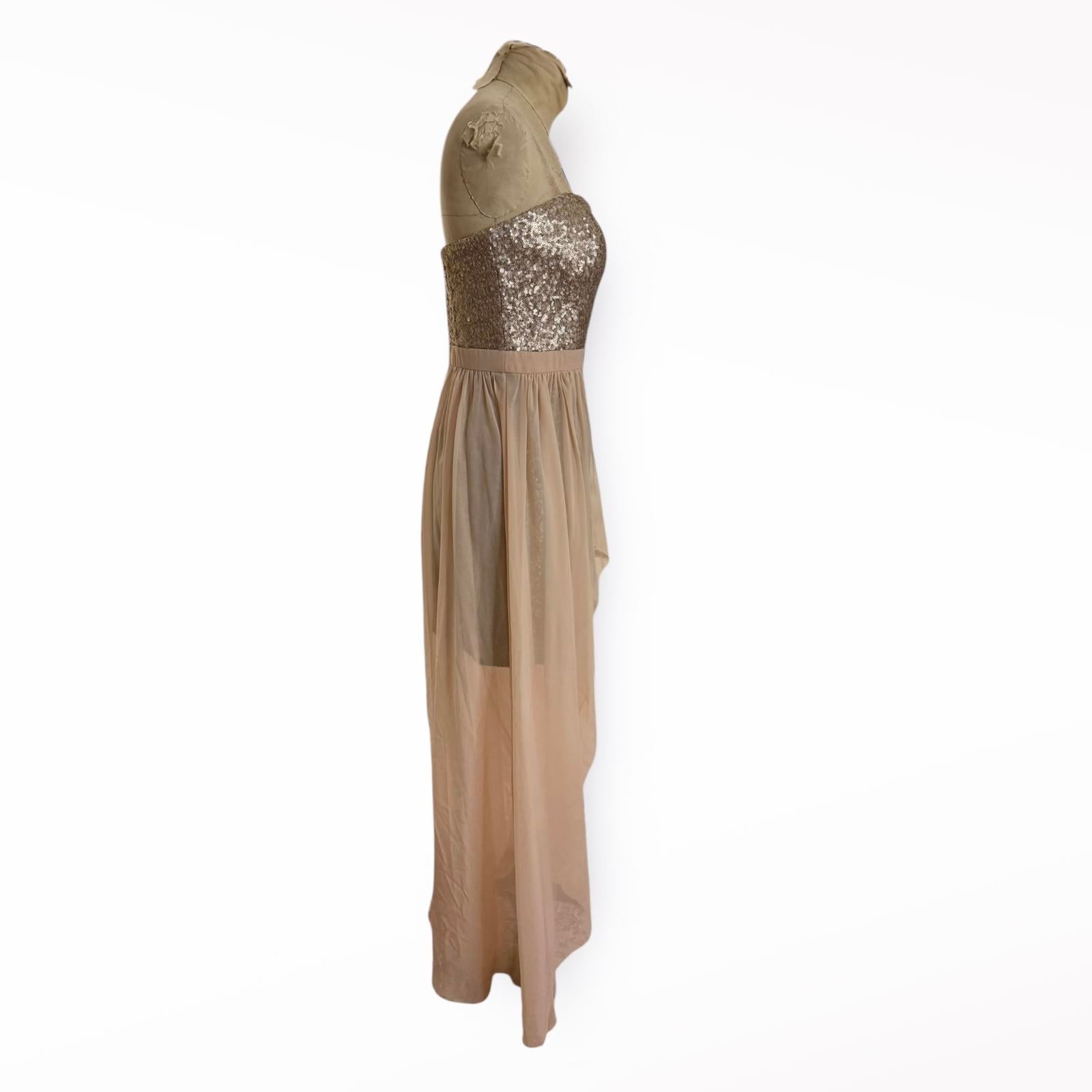 Aiden Mattox Strapless Chiffon Overlay Hi-Lo Dress Size
