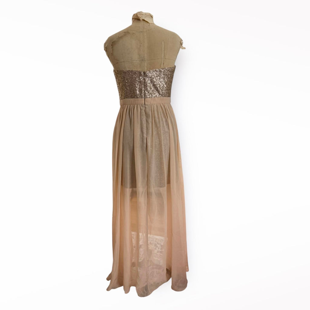 Aiden Mattox Strapless Chiffon Overlay Hi-Lo Dress Size