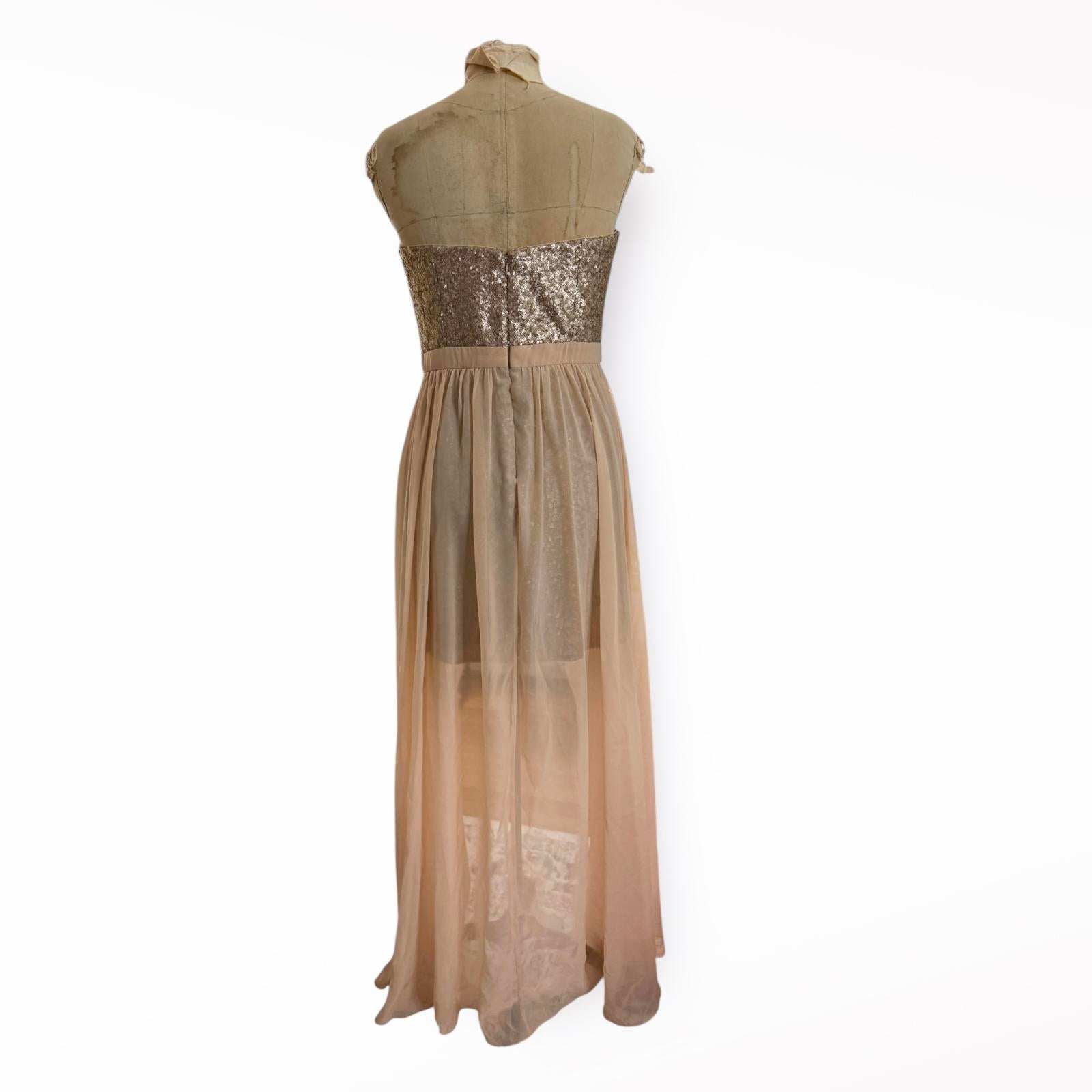 Aiden Mattox Strapless Chiffon Overlay Hi-Lo Dress Size