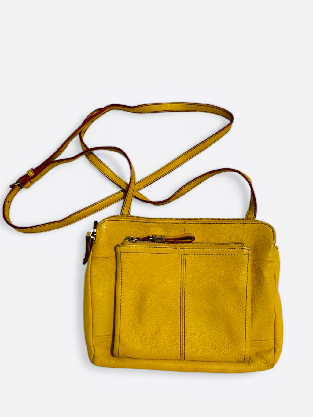 Tignanello Yellow Leather Crossbody Bag