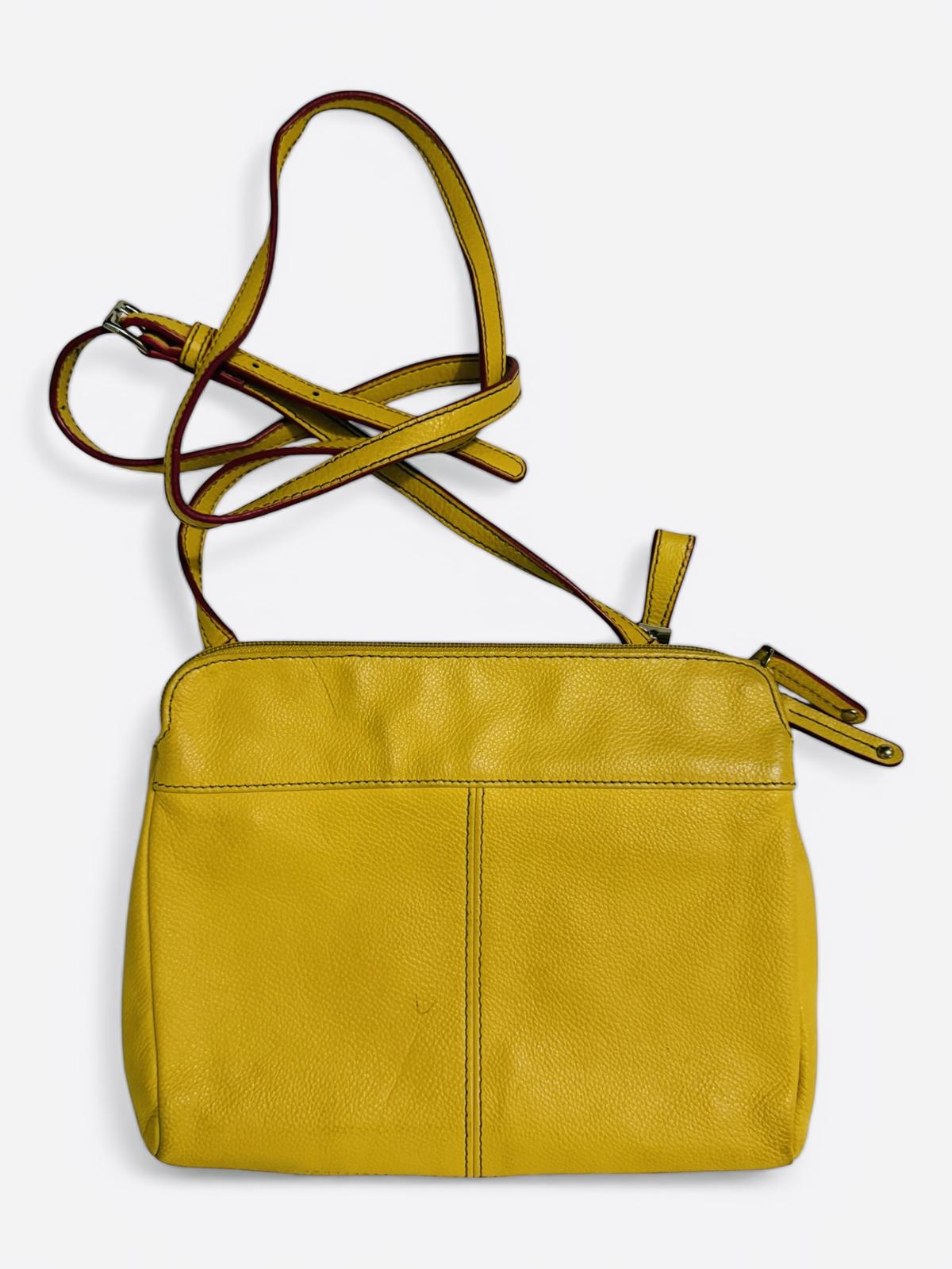 Tignanello Yellow Leather Crossbody Bag