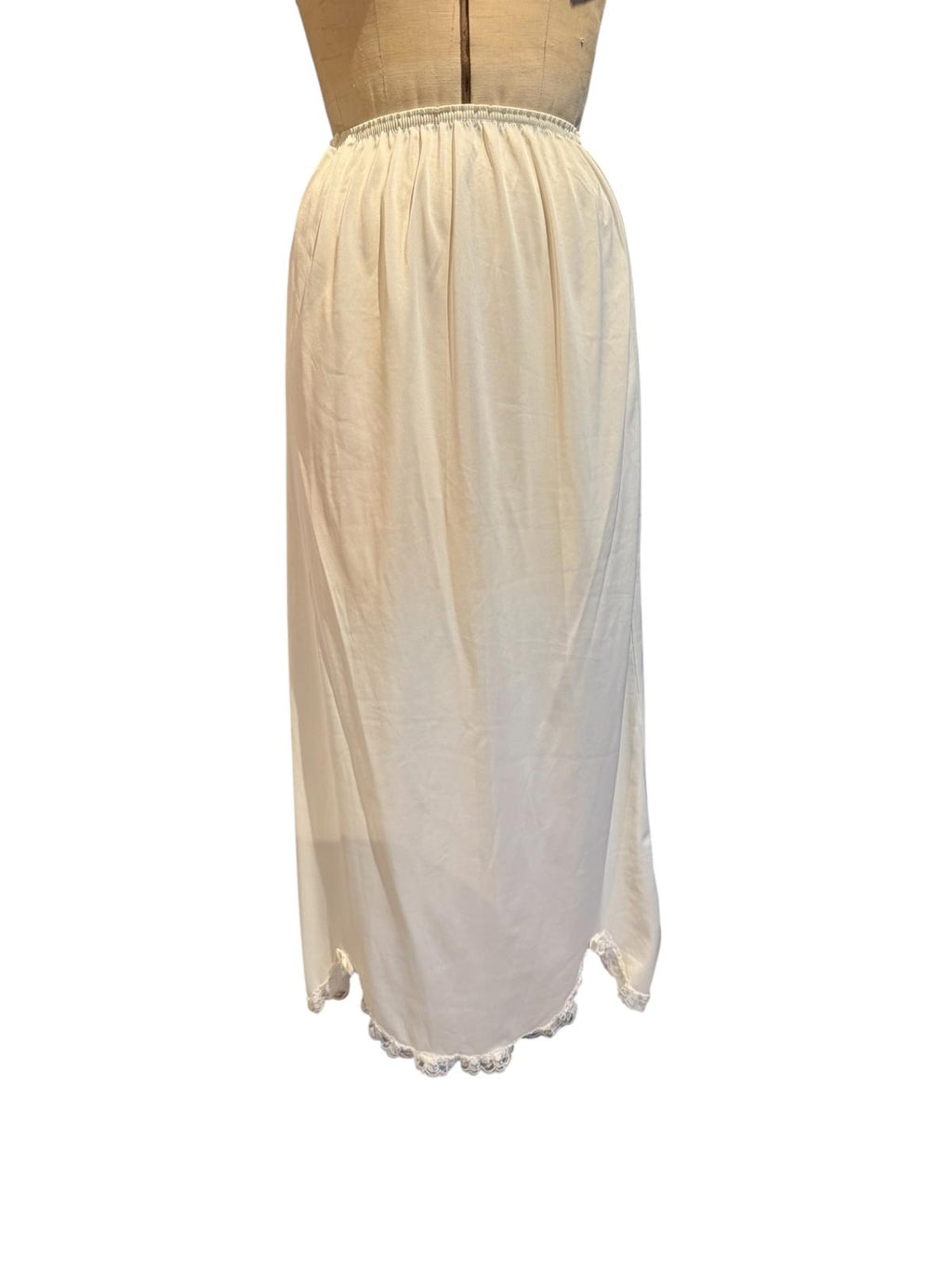Vintage Cream Half Slip with Lace Trim
