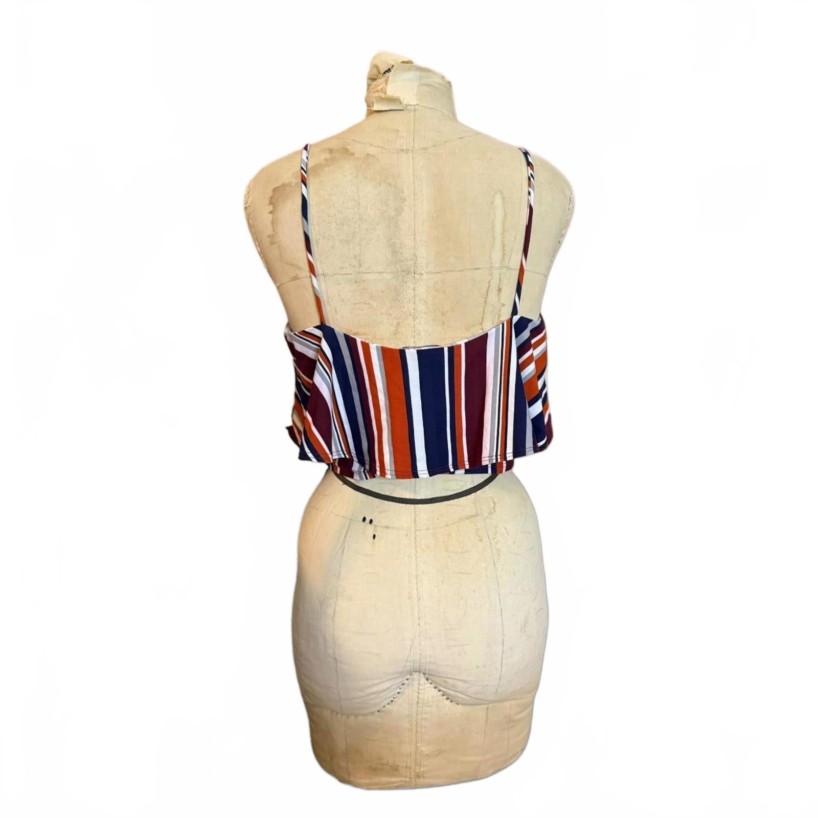 Paper Moon Multicolored Striped Crop Top Size L