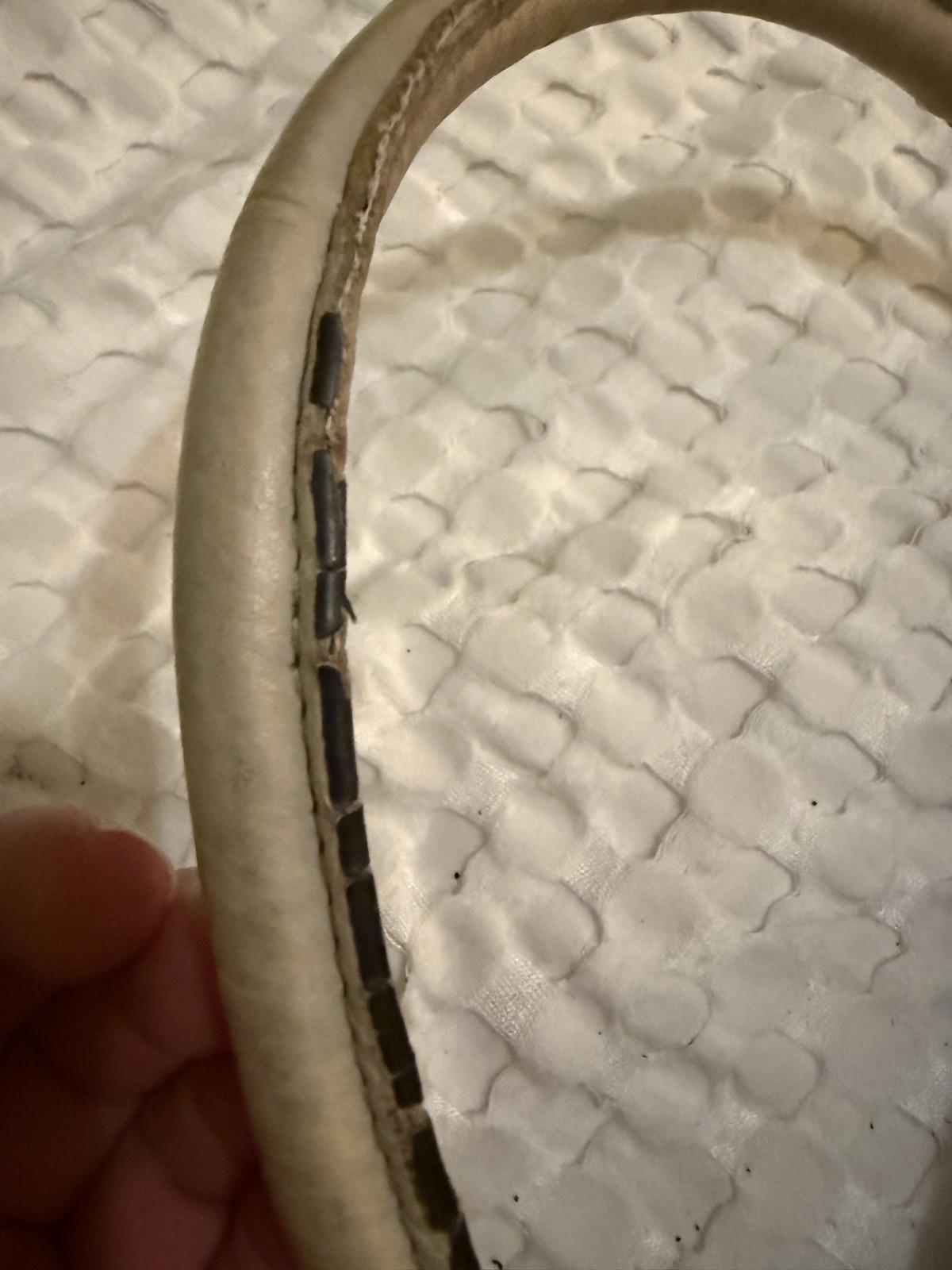 B Makowsky Rockefeller Large Leather Handbag Ivory