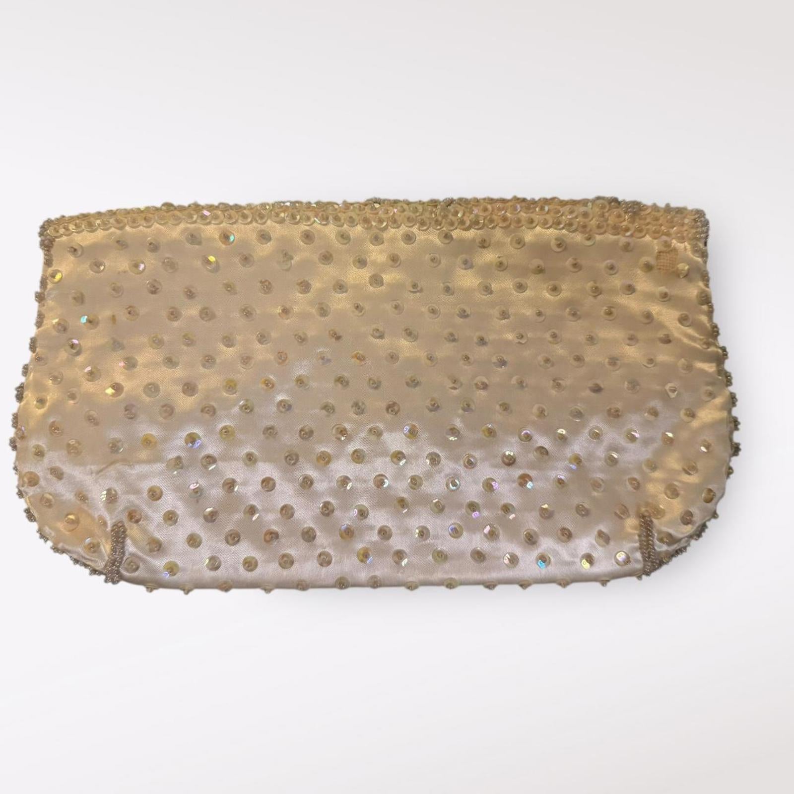 Vintage Ivory Beaded Clutch Bag
