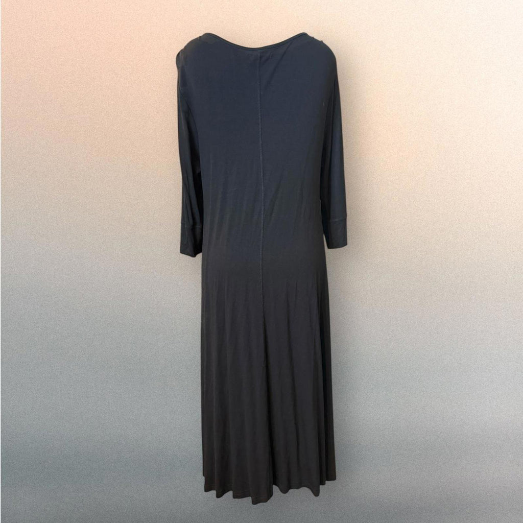 Black Embroidered Long Sleeve Dress Size M