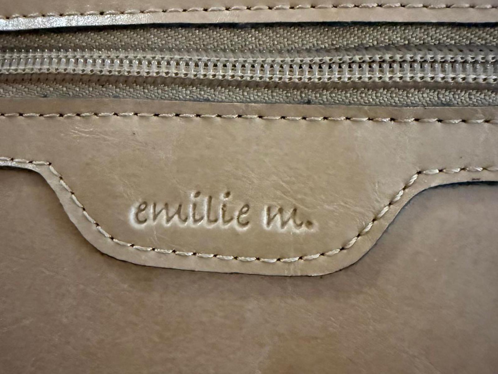 Emilie M. Beige Leather Tote Bag