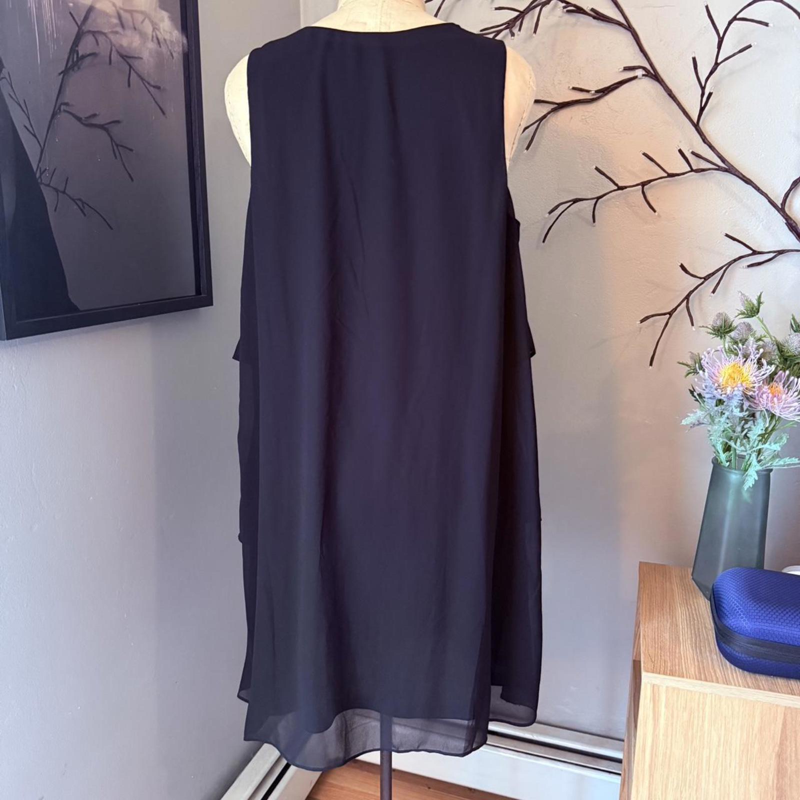 Chiffon Tiered Black Dress