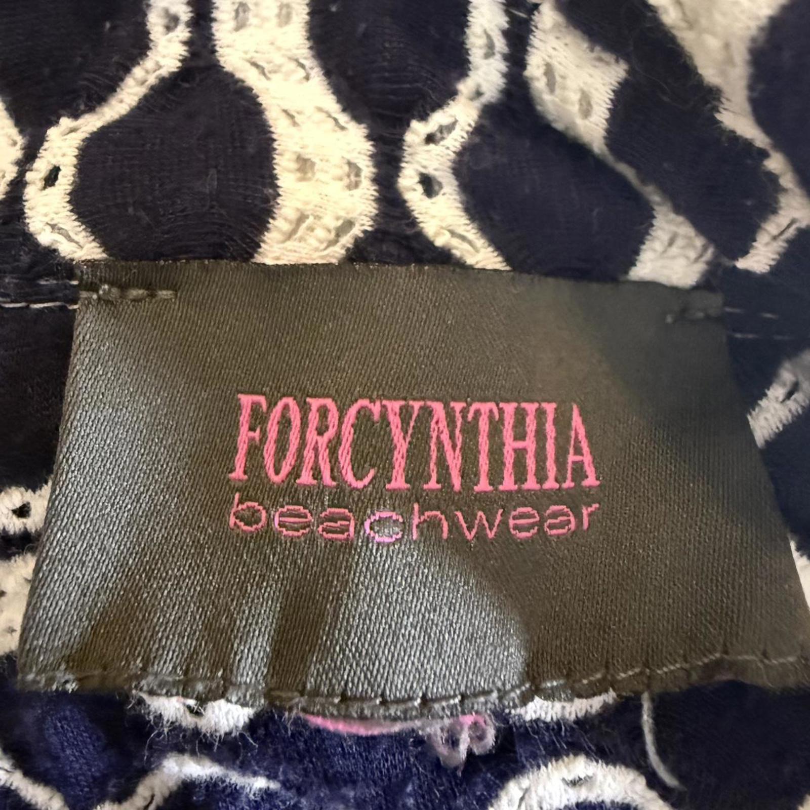 Forcynthia Beachwear Navy and White Long Sleeve Blouse