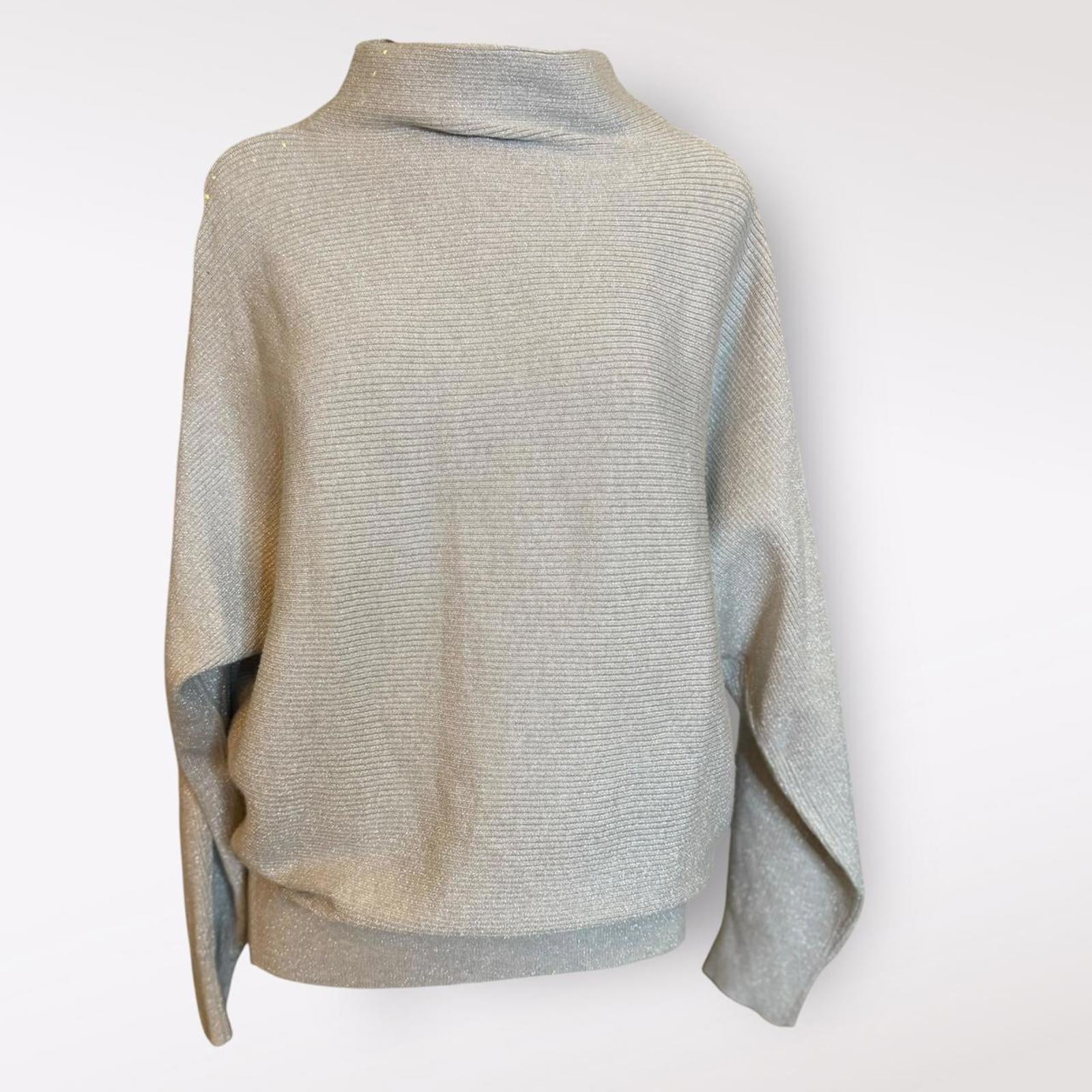 Philosophy Turtleneck Sweater with Silver Accents